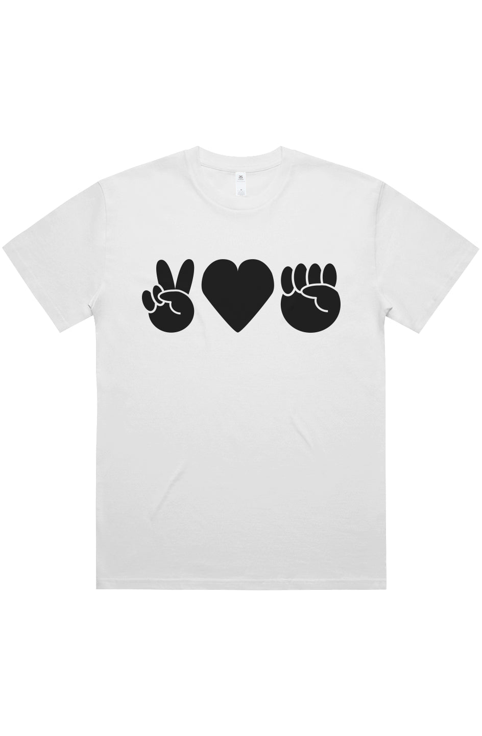 Peace Love Power Tee White