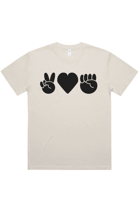 Peace Love Power Cream Tee